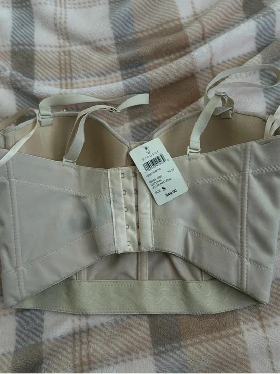 Windsor Champagne Sequin Beaded Bustier Crop Top - Picture 3 of 4